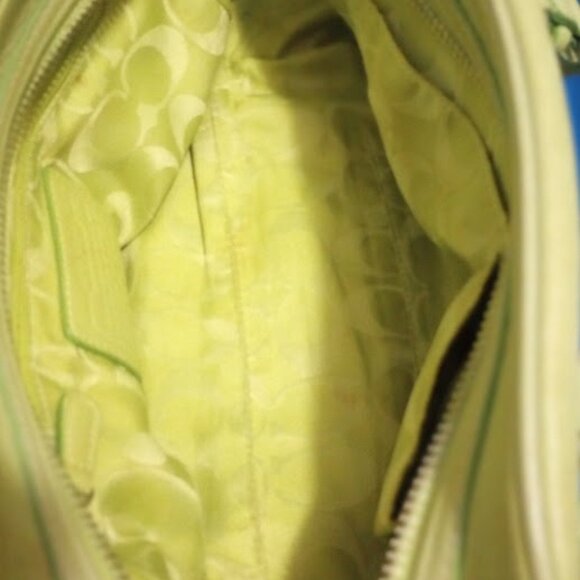 COACH PEBBLE LEATHER SATCHEL BAG, BEAUTIFUL APPLE GREEN - Picture 5 of 8